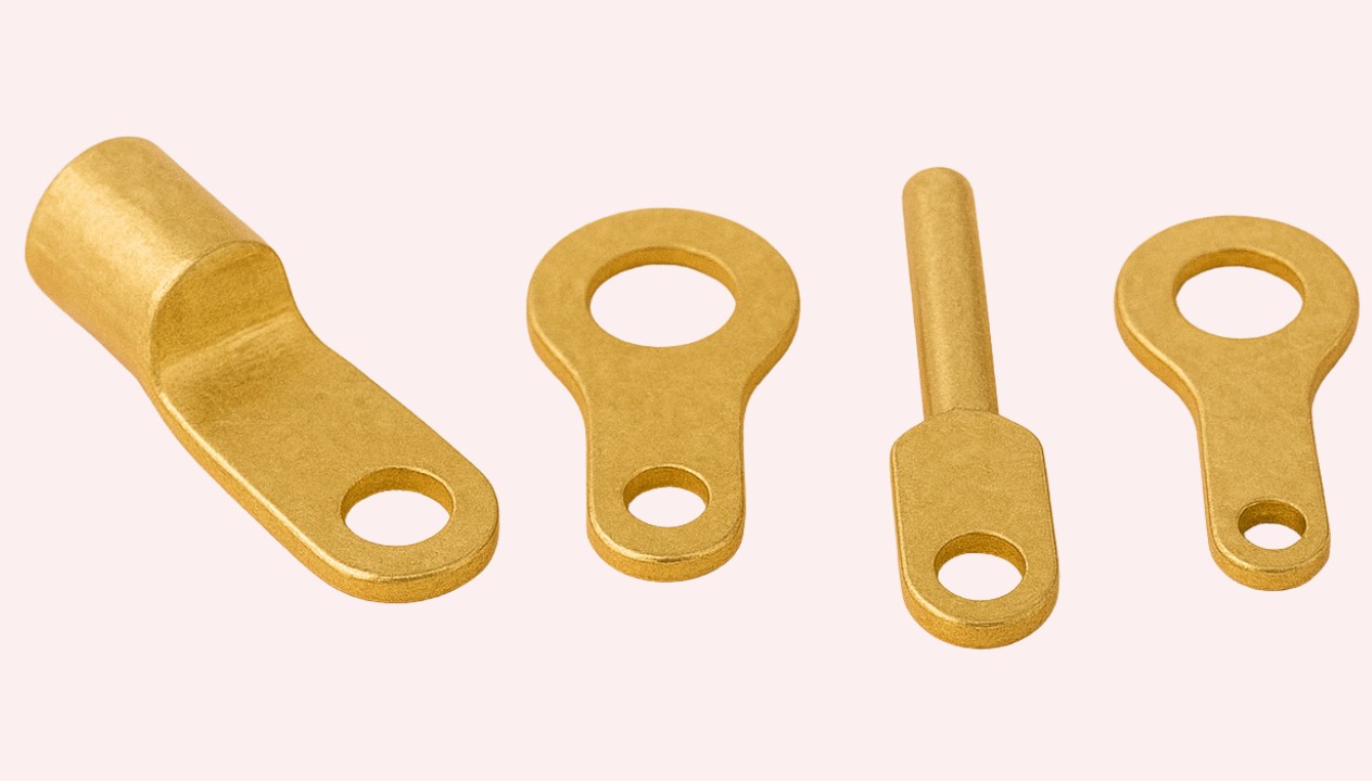 Heavy-Duty Cable Lugs and Links for Electrical Power Connections, High Conductivity Copper and Brass Lugs for Cables, Secure Crimp and Bolt Type Terminals for Industrial Wiring